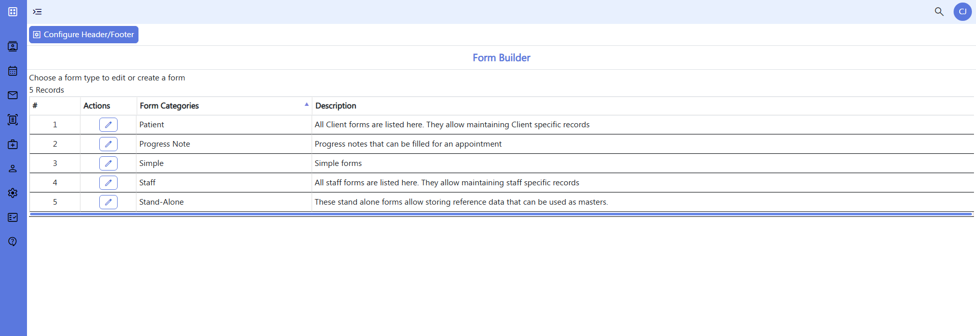 Custom Form Builder | ClinicTracker