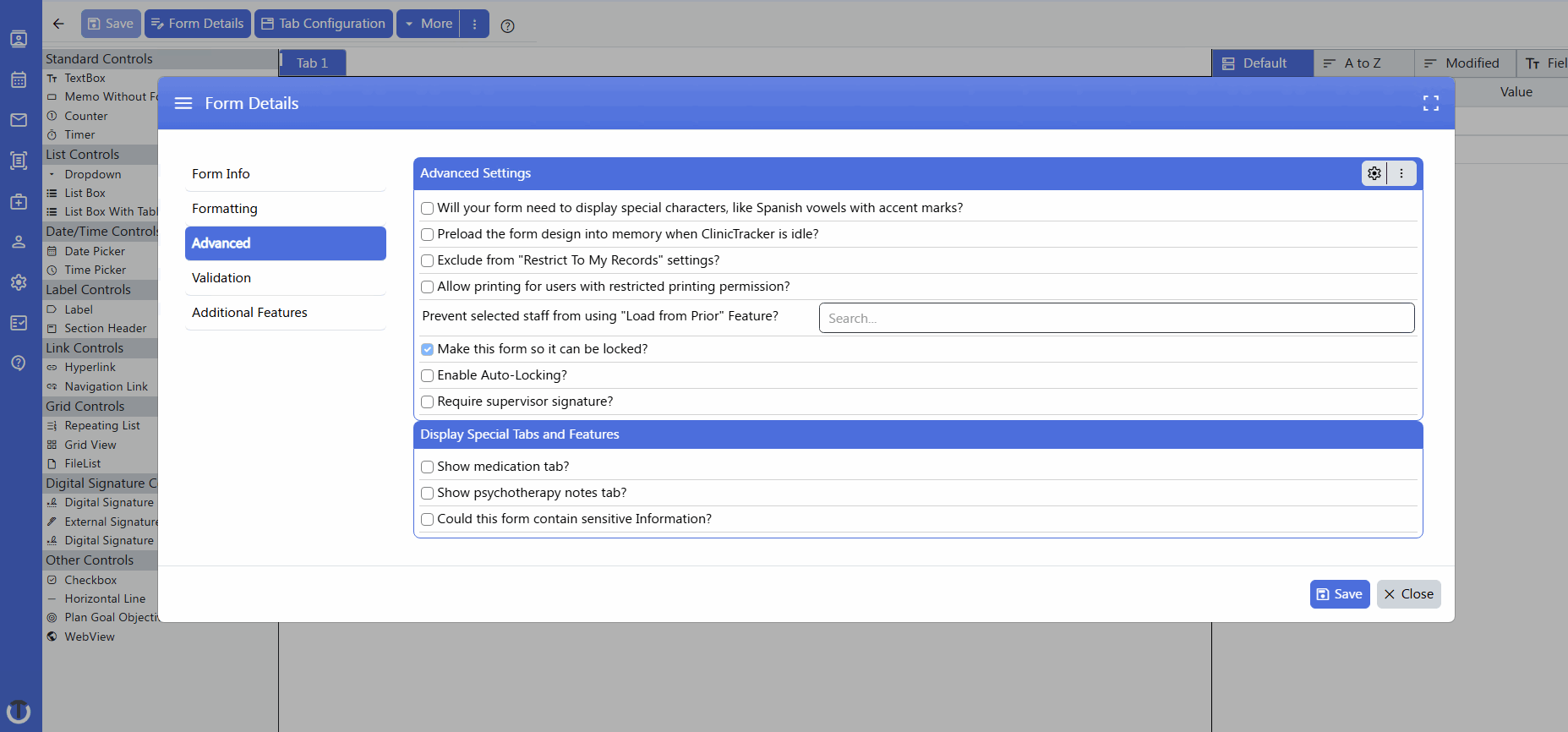 Custom Form Builder | ClinicTracker
